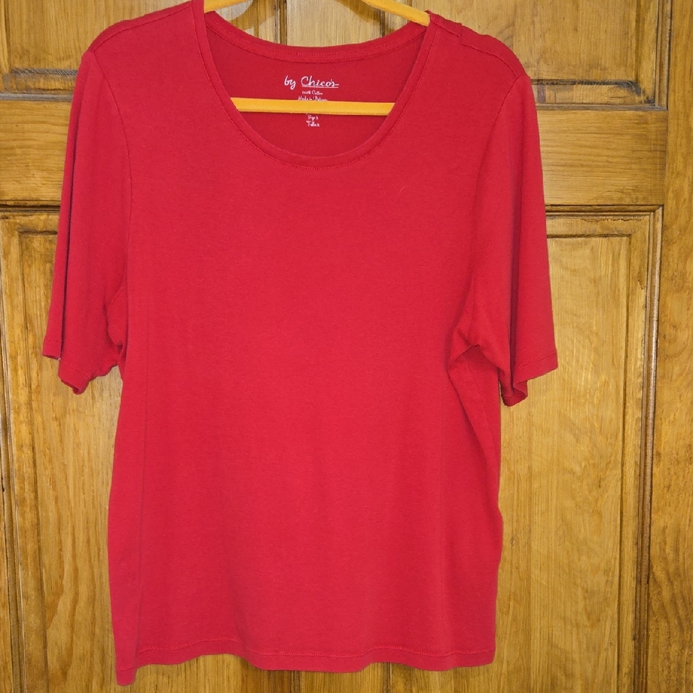 Chico's Classic Red Short Sleeve Tee
